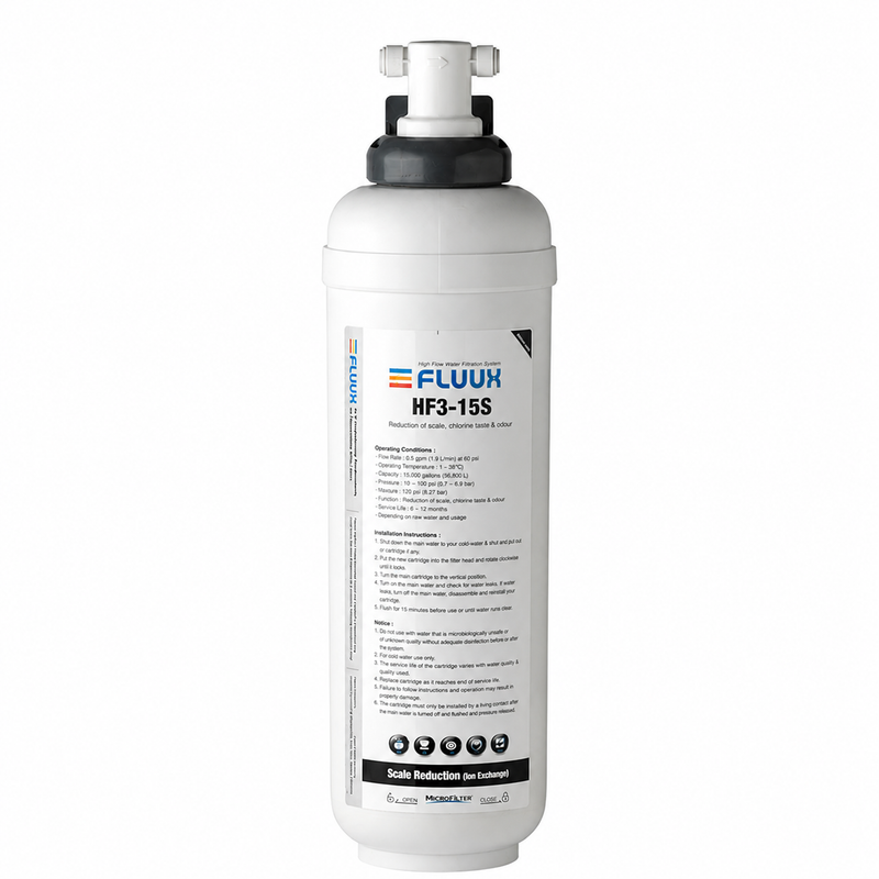 Filtru de apă FLUUX HF3-15S – Filtrare standard + anti-calcar 79.000L