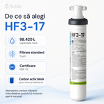 Filtru de apă FLUUX HF3-17 – Filtrare standard 5µm 98.000L capacitate